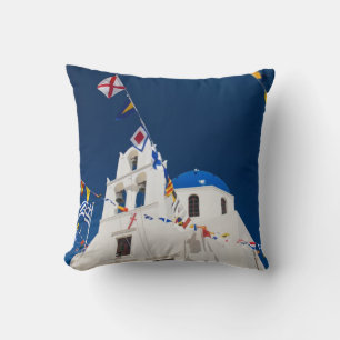 Greece and Greek Island of Santorini town of Oia 4 Cushion