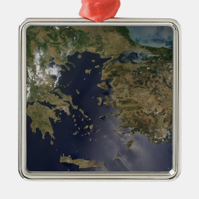 Greece and Turkey Metal Tree Decoration (Front)