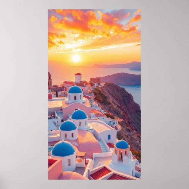 Greece at sunset poster (Front)