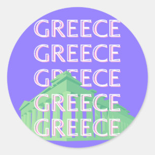 Greece, Athens Travel Art Classic Round Sticker