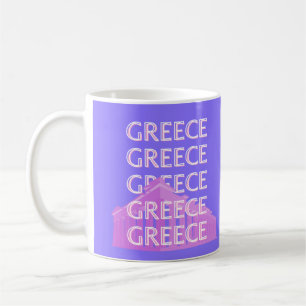 Greece, Athens Travel Art, Retro Travel Art Coffee Mug
