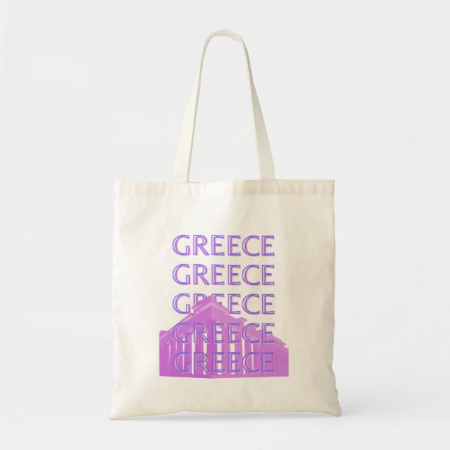 Greece, Athens Travel Art, Retro Travel Art Tote Bag (Front)