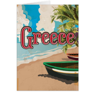 Greece Beach vintage travel poster