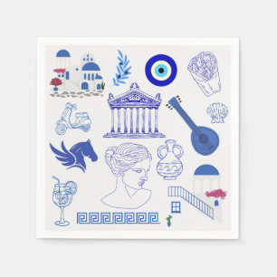 Greece Blue and White Napkin