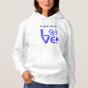 Greece Blue LOVE Heart Flag Personalised  Hoodie