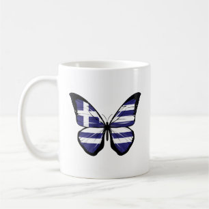 Greece Butterfly Flag Coffee Mug