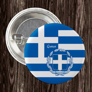 Greece button, patriotic Greek Flag fashion 3 Cm Round Badge