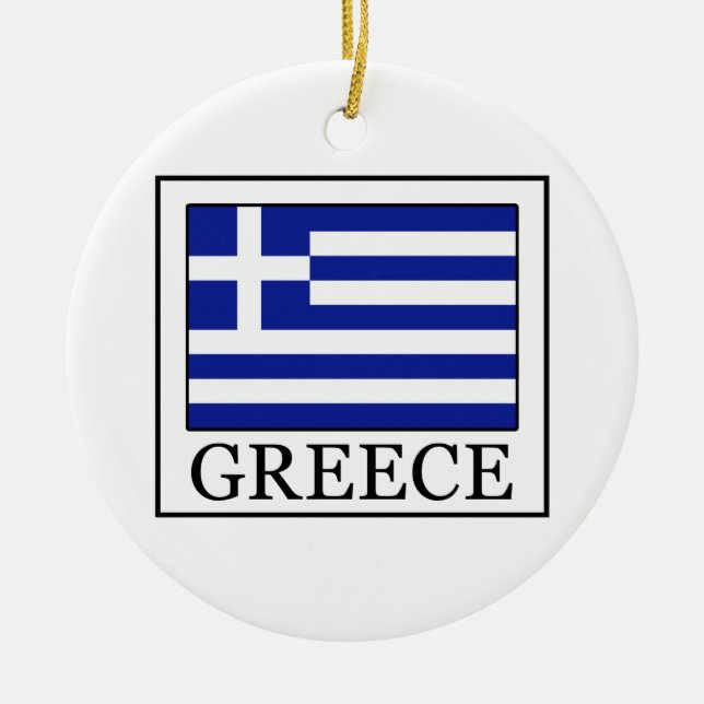 Greece Ceramic Tree Decoration (Front)
