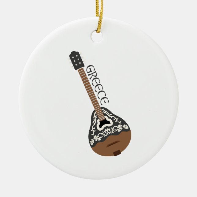 Greece Ceramic Tree Decoration (Front)