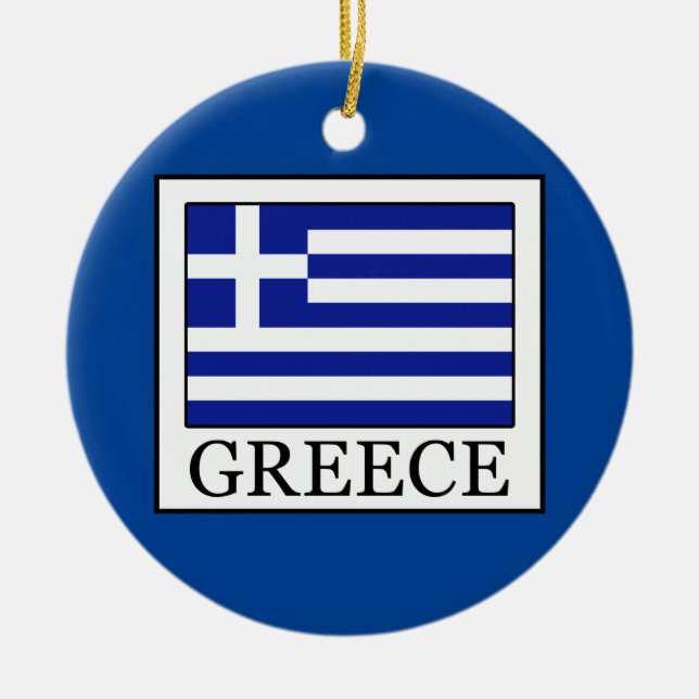 Greece Ceramic Tree Decoration (Front)