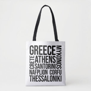 Greece Cities Word Art - Athens Travel Tote Bag