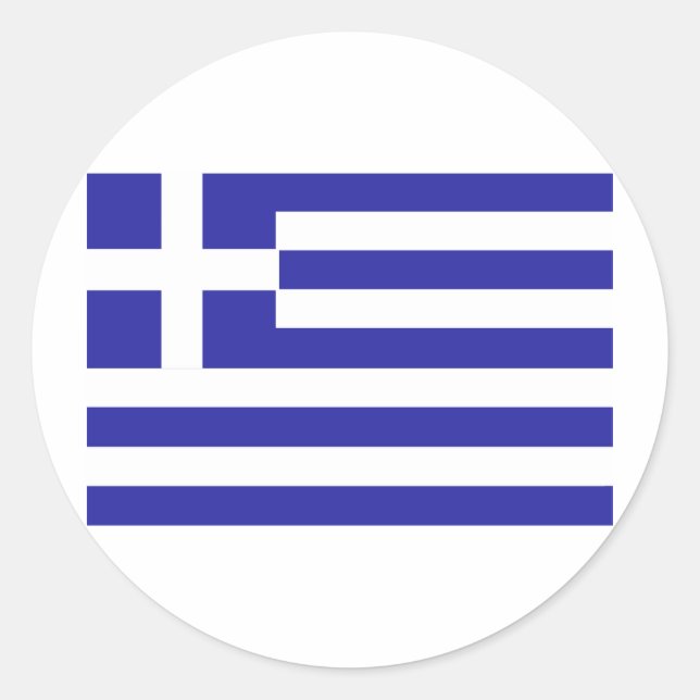 GREECE CLASSIC ROUND STICKER (Front)