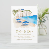 Greece Coastal Watercolor Destination Wedding
