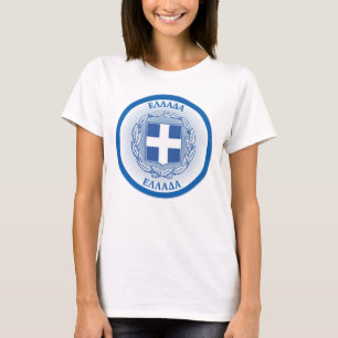 Greece Coat of Arms Circle Shape T-Shirt