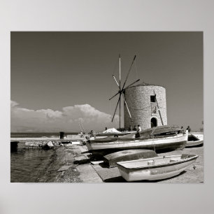 Greece, Corfu, Old Windmill, Poster