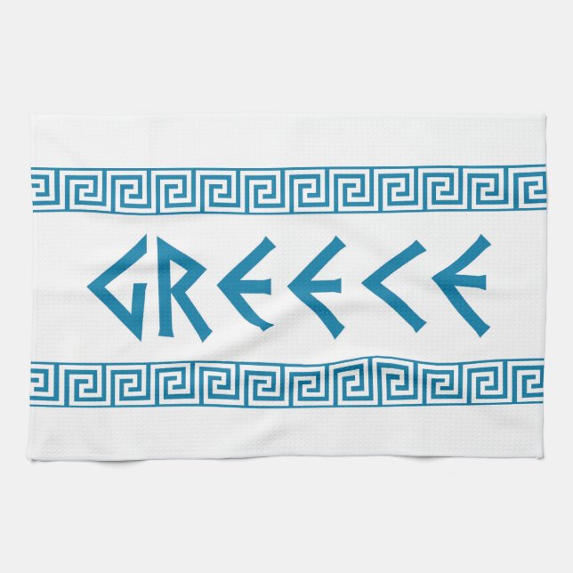 greece country symbol name text greek tea towel (Horizontal)