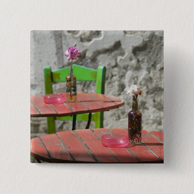 GREECE, CRETE, Hania Province, Hania: Colourful 2 15 Cm Square Badge (Front)