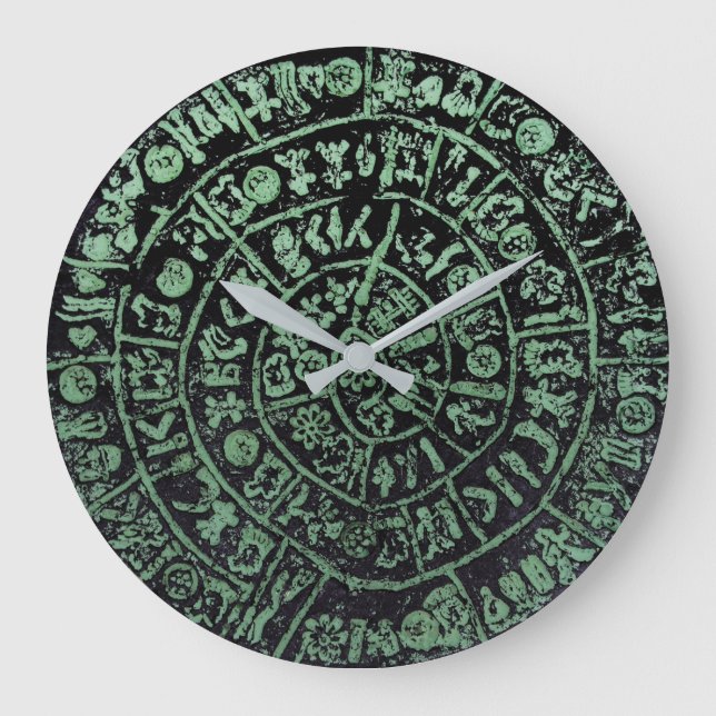 Greece Crete Phaistos ancient disc history code Mi Large Clock (Front)