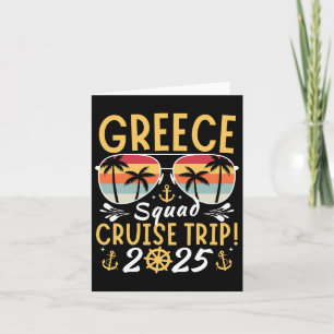 Greece Cruise Family 2025 Squad Vacation Matching  Card