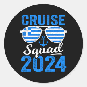 Greece Cruise Squad 2025 Matching Family Group Gre Classic Round Sticker