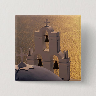 Greece, Cyclades Islands, Santorini, Thira, 15 Cm Square Badge