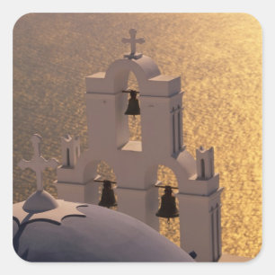 Greece, Cyclades Islands, Santorini, Thira, Square Sticker