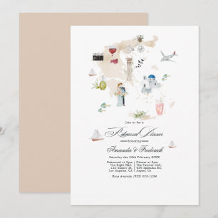 Greece Destination Wedding Rehearsal Dinner Invitation