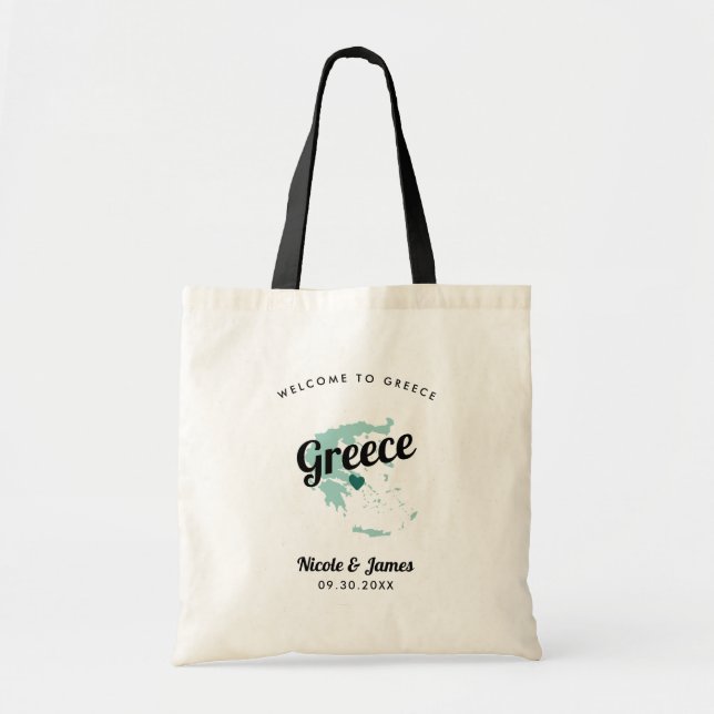 Greece Destination Wedding Welcome Bag Tote (Front)