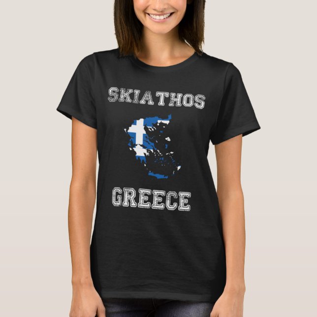 Greece Distressed Flag Skiathos Pride T-Shirt (Front)