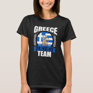 Greece Drinking Team Greek Flag Beer Party Grecian T-Shirt