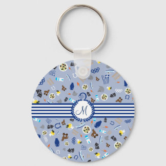 Greece: famous items of the country key ring