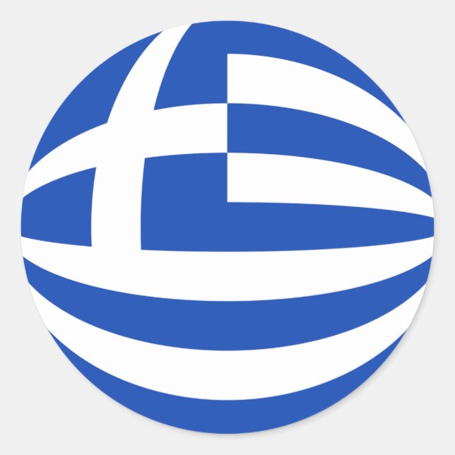 Greece Fisheye Flag Sticker (Front)