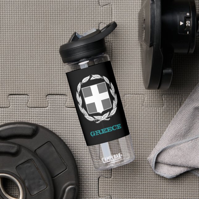 Greece Fitness & Greek coat of arms / flag Water Bottle (Gym)