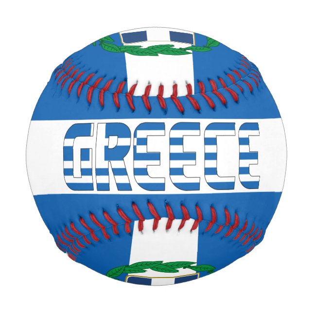 Greece Flag and Coat of Arms Patriotic Baseball (Front)