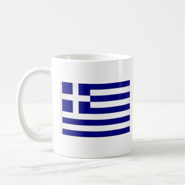 Greece Flag and Name of Anthem Coffee Mug (Left)