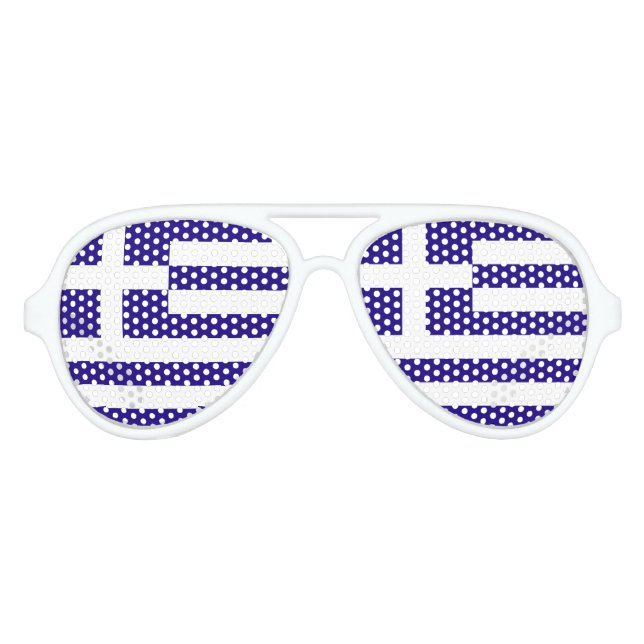 Greece Flag Aviator Sunglasses (Front)