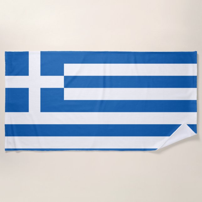 Greece flag  beach towel (Front)