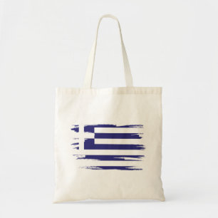 Greece Flag Brush Art Tote Bag