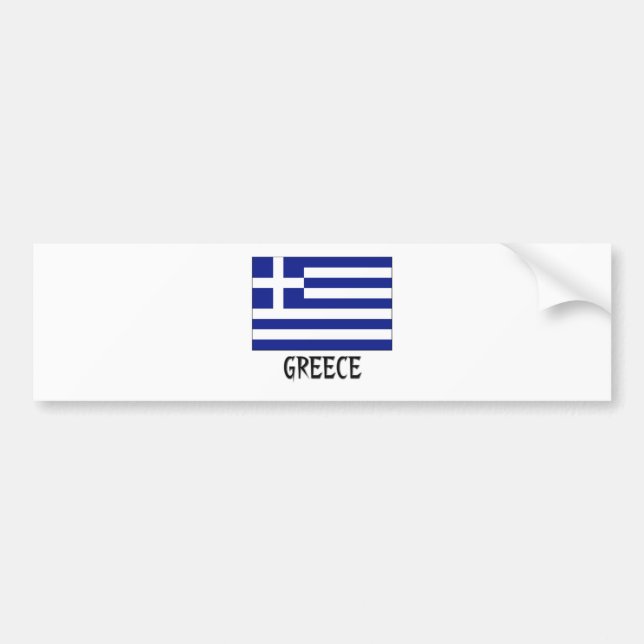 Greece Flag Bumper Sticker (Front)
