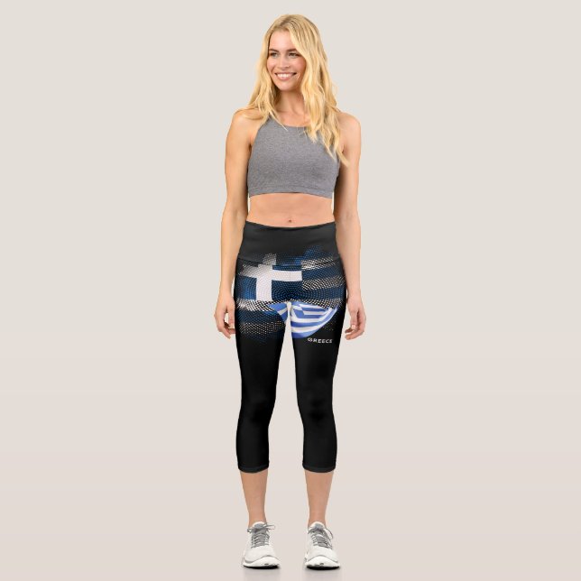 Greece flag capri leggings (Front)