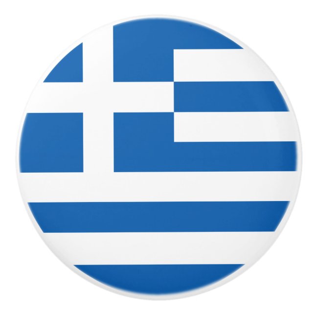 Greece flag  ceramic knob (Front)