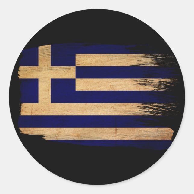 Greece Flag Classic Round Sticker (Front)