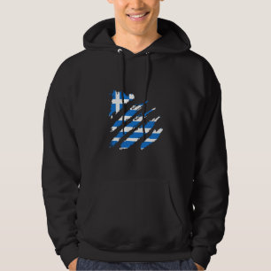 Greece Flag Claw Hellenes Greek Pride Greek Roots  Hoodie