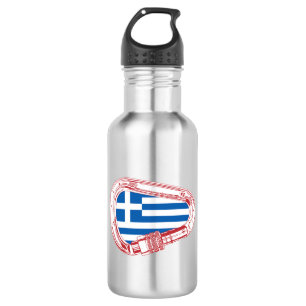 Greece Flag Climbing Carabiner 532 Ml Water Bottle