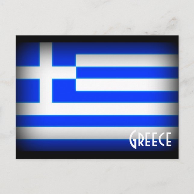 Greece Flag Dark Postcard (Front)