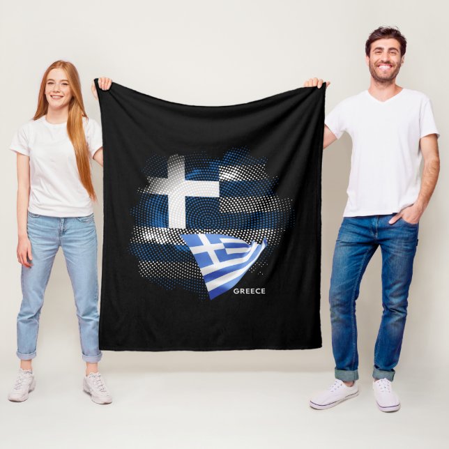 Greece flag fleece blanket (In Situ)