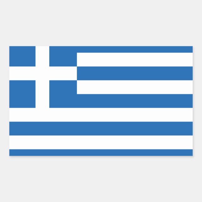 Greece Flag GR Rectangular Sticker (Front)