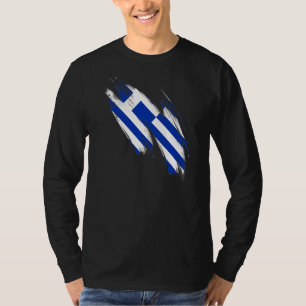 Greece Flag Greek Hellenic Pride Heart T-Shirt