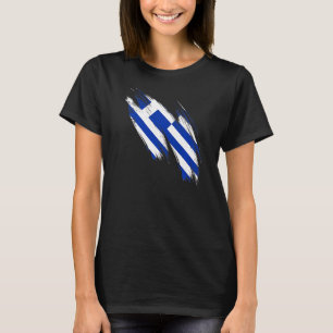 Greece Flag Greek Hellenic Pride Heart T-Shirt