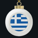 Greece Flag Greek Patriotic Ceramic Ball Christmas Ornament<br><div class="desc">Flag of Greece products for Greek patriots.</div>